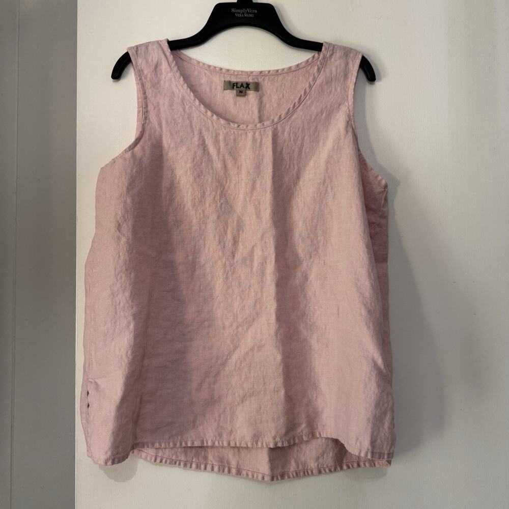 FLAX by Jeanne Engelhart Pale Pink Linen Tank Top